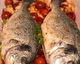 A picture of step 4 of Oven roast harissa sea bream on samphire 🐟🌿.