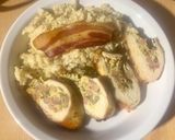 Töltött csirkemell párolt barnarizzsel kétféle töltelékkel recept fázis 5 fotója