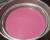 A picture of step 5 of Red Velvet Dhokla with Pink Chutney.