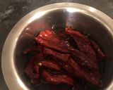 A picture of step 1 of Mysore Masala Dosa Chutney-Red chutney.