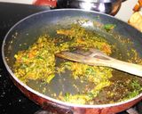 A picture of step 2 of Anda in palak gravy.