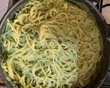 A picture of step 4 of Lemon Pepper Chicken with Cilantro Spaghetti and Vegetable Side.