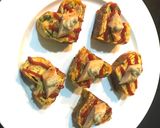 A picture of step 7 of Heart shaped Korean rolled omlette canapé.