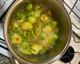 A picture of step 4 of Brussels Sprouts with Pasta. One-Pot Pasta.
