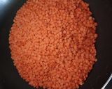 A picture of step 1 of Masoor dal(Red lentil) ladoo.