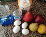 Foto del paso 1 de la receta: 🍮🍎🍐🥥Flan de manzana y pera con coco