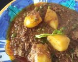 A picture of step 6 of Keema Aloo Matar.