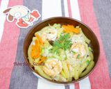 Hình bước làm 4 của món Nui Xào Tôm Nấm