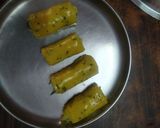 A picture of step 9 of Khandvi.
