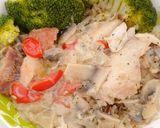 A picture of step 5 of Creamy white wine chicken kick.