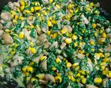 A picture of step 4 of Mushroom Spinach Corn Galette.