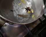 A picture of step 2 of Kashmiri chai /Pink tea.