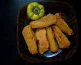 A picture of step 6 of Capsicum Bajji | Kuda Milagai Bajji Recipe - Best Evening Snack.
