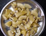 A picture of step 1 of Kiwi Srikhand.
