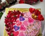 A picture of step 8 of Valentine cake.