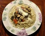 A picture of step 13 of Chicken (or sausage) and Pasta With White Wine Cream Sauce.