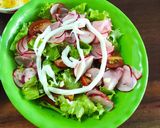 Hình bước làm 3 của món Salad rau củ kèm thịt xông khói