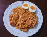 Foto langkah ke 9 dari resep Gekikara Hot Carbonara With Kanzler Sausage & Chesse.