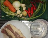 Gambar langkah 1 resipi Daging Merah ala Thai.