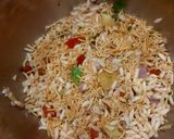 A picture of step 2 of Kolkata style Jhal Muri (Masala Muri / Sukha Bhel).