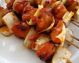 A picture of step 4 of Dak Bulgogi (Korean Style Spicy Chicken) Kabobs.