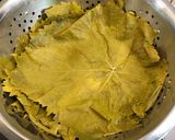 A picture of step 1 of Mimika's Stuffed Grape Leaves (Dolmadakia).