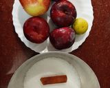 A picture of step 1 of Plum and apple Jam.