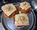 A picture of step 5 of Domino's style veg premium burger pizza.
