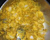 A picture of step 3 of Masala Besan Arbi.