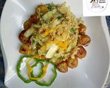 A picture of step 7 of Fried plantain with steamed cabbage and egg.
