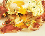 Foto del paso 5 de la receta: Tosta de Alcachofas fritas, Huevo roto y Jamón ibérico