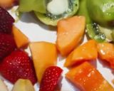 A picture of step 2 of Musk melon mixed fruit dessert.