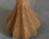 A picture of step 8 of Nolen Gur er jolbhara sandesh (date palm jaggery sandesh).