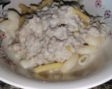 Zöldbabos-mustáros-húsos tészta recept fázis 1 fotója