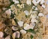 A picture of step 3 of Tomato Basil pasta salad.