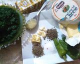A picture of step 1 of Palak paneer or makkai ki roti.