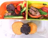 Hình bước làm 3 của món “ thịt bò xào thập cẩm, khoai lang hấp”