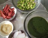 A picture of step 1 of Palak peas pulao.