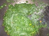 Peceto con salsa de espinaca y bombas de papa (mi marido feliz)