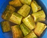 A picture of step 1 of Bharva Karele Curry.