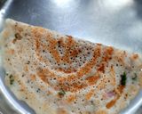 A picture of step 5 of Rava onion dosa (with leftover dosa batter).