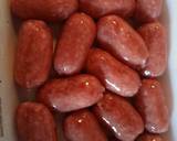 Mini sausage skewers with pancetta and peas recipe step 1 photo