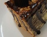 A picture of step 7 of Chocolate crepe cake.