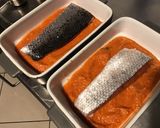 Une image de l'étape 3 de Filets de saumon à la crème de poivrons,citron et aneth.