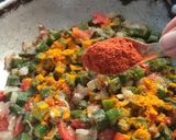 A picture of step 4 of Onion-Bhindi (okra) Sabji.
