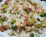 A picture of step 2 of Kabuli Chana or Chickpeas Pulao.