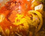 A picture of step 1 of Dal Masoor cooked with milk.