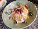 Risotto con zucca, gorgonzola, speck croccante e fonduta di gorgonzola