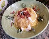 Foto del passaggio 6 della ricetta Risotto con zucca, gorgonzola, speck croccante e fonduta di gorgonzola