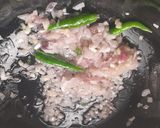 A picture of step 2 of Koral leaves bhaji.